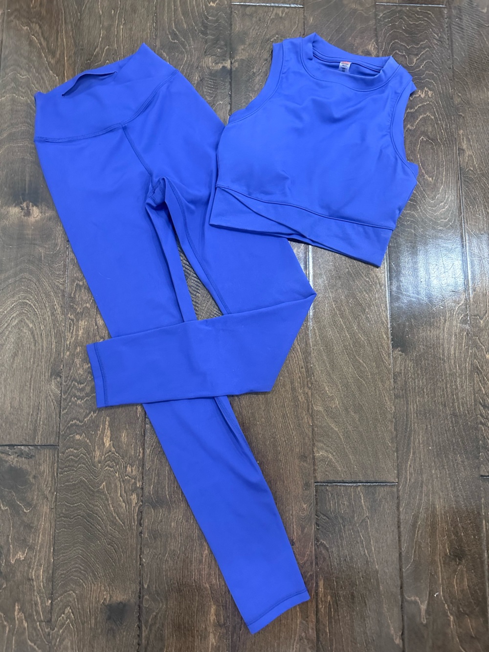 Mono B Purple Blue Crossover Leggings & Cropped Tank Set